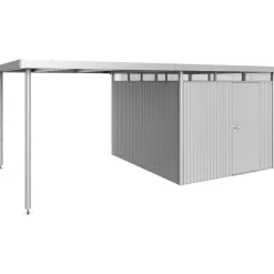 Tettoia laterale per casetta da giardino Biohort HighLine H5 argento metallizzat