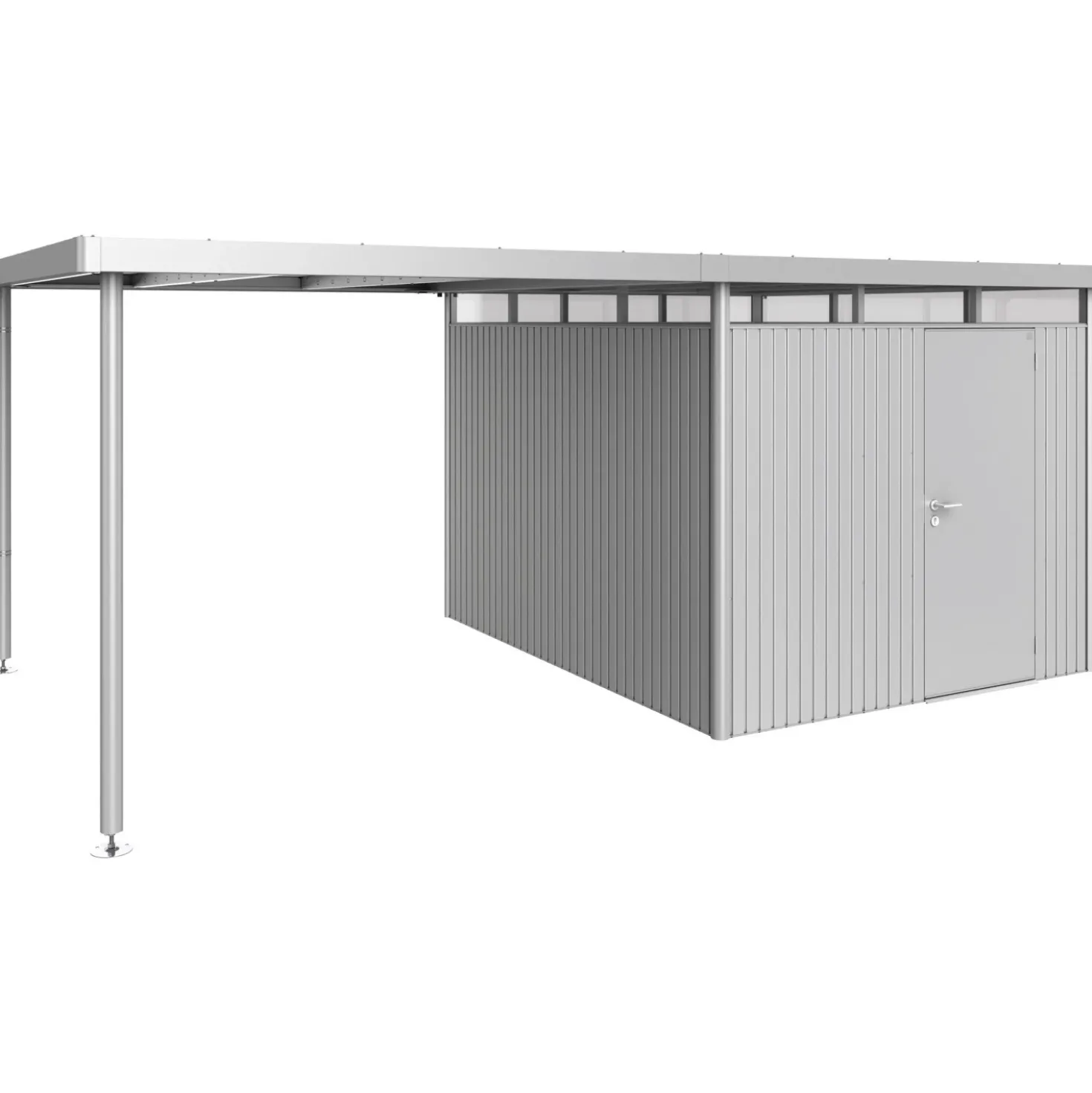 Tettoia laterale per casetta da giardino Biohort HighLine H5 argento metallizzat
