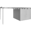 Tettoia laterale per casetta da giardino Biohort HighLine H4 argento metallizzat