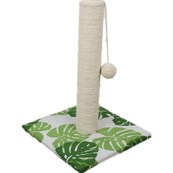 Tiragraffi gatto con gioco Leaves verde 30x30x42 cm