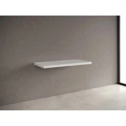 Top in finitura melaminico senza foro/staffe sp 4 cm 100x46cm acero bianco