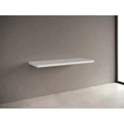 Top in finitura melaminico senza foro/staffe sp 4 cm 120x46cm acero bianco