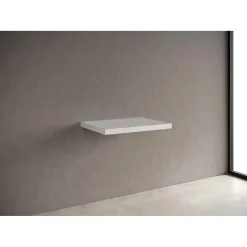 Top in finitura melaminico senza foro/staffe sp 4 cm 80x46 cm acero bianco