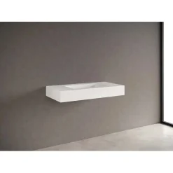Top in obisurface con vasca integrata Caren 51,2x14x120,5 cm