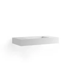 Top in obisurface con vasca integrata Caren 51,2x14x120,5 cm