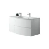 Top lavabo in acrilico vasca a destra bianco lucido 71x14x52 cm