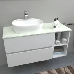 Top teknowood bianco marmo 1110 x 460 x 12,4 mm