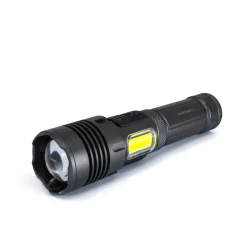 Torcia LED ricaricabile USB C 1200 lm con zoom in Alluminio Aeronautico
