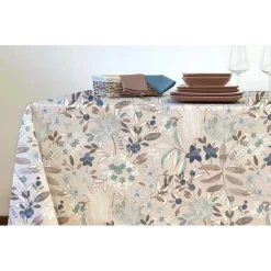 Tovagliato al metro Half Panama Resinato 140x20 m Fiore Beige Ottanio