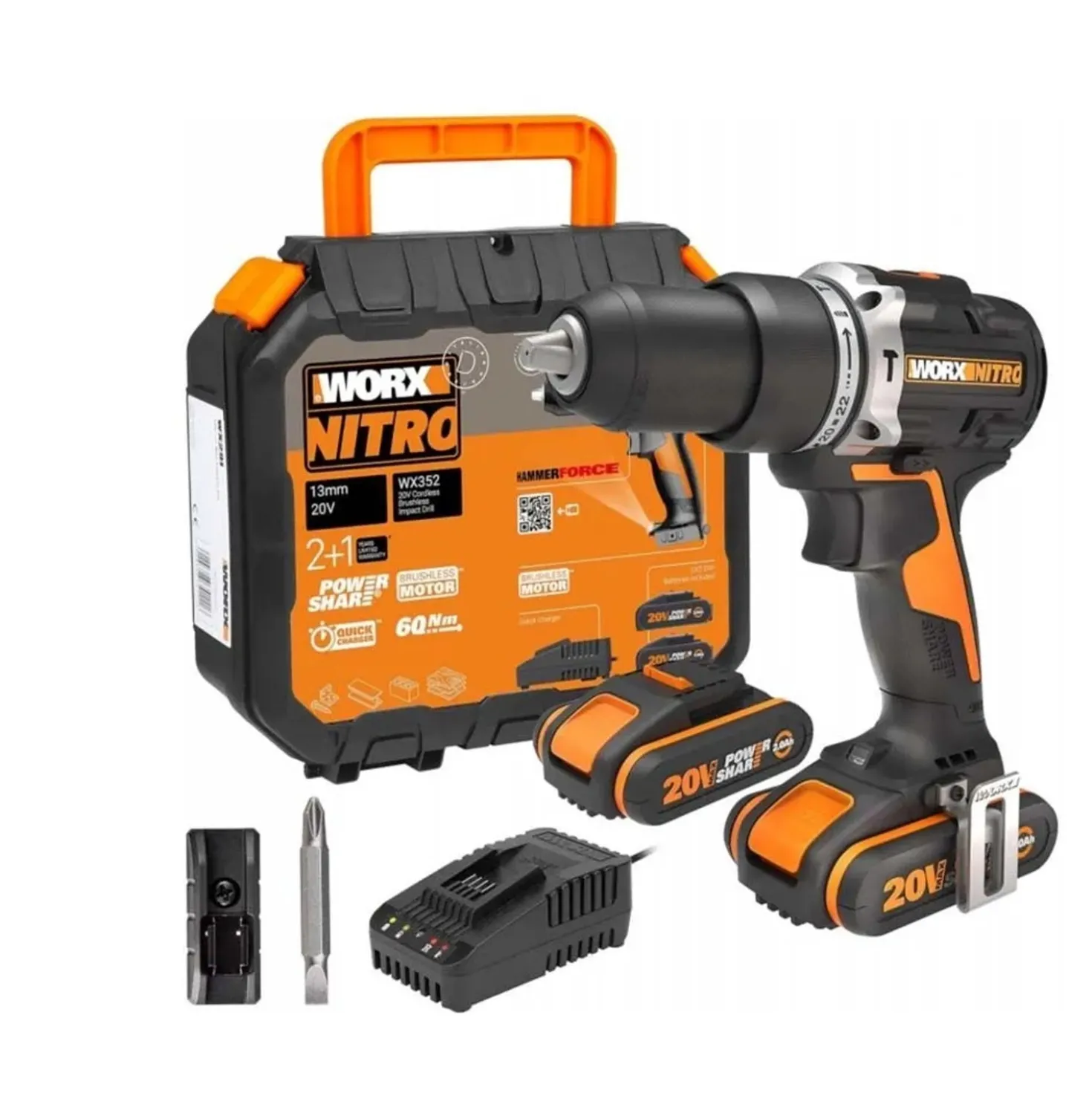 Trapano avvitatore a batteria Worx WX352 20V 2AH