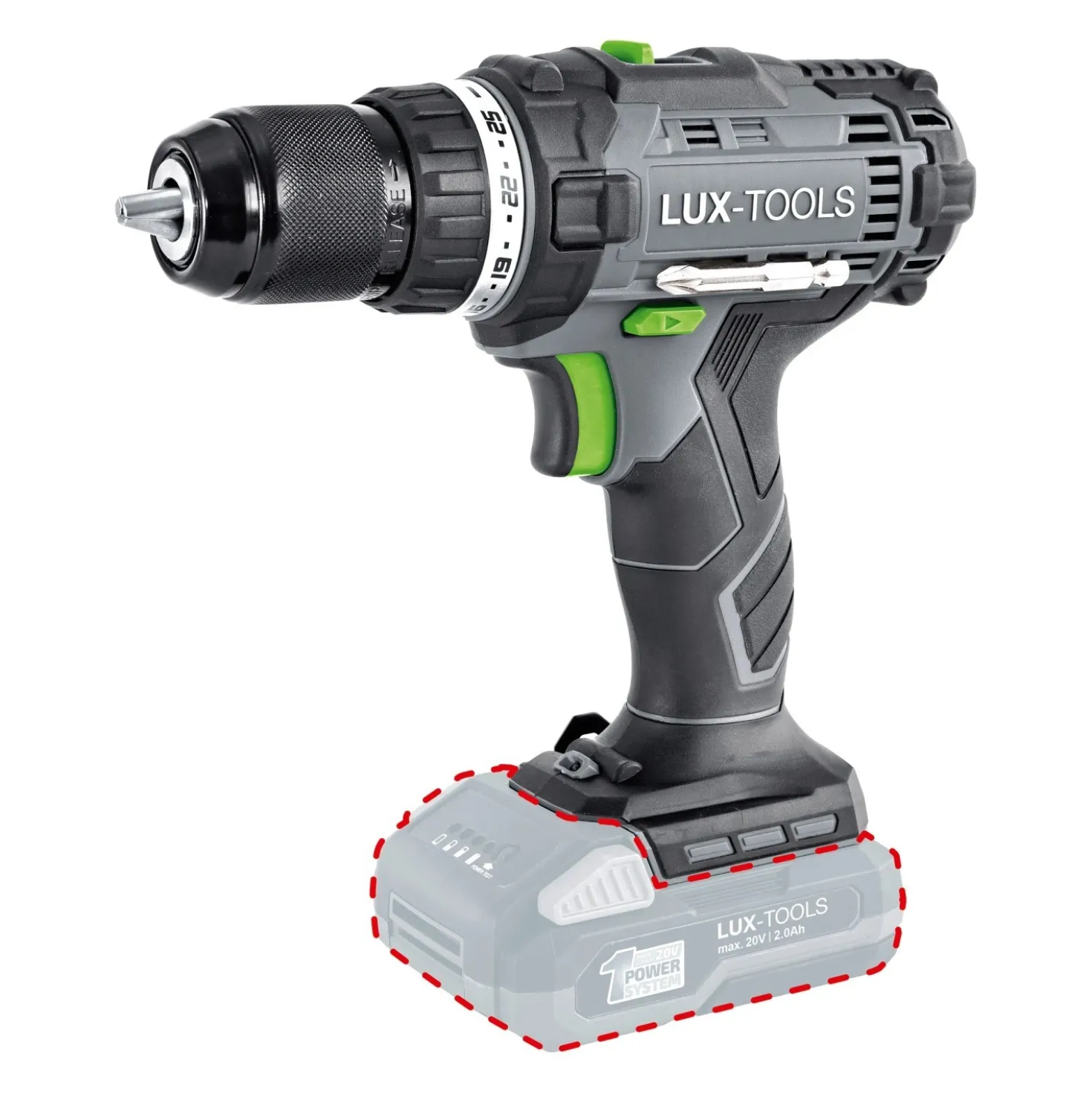 Trapano avvitatore a batteria LUX-TOOLS 1 A-BS-20 20 V - Solo corpo macchina