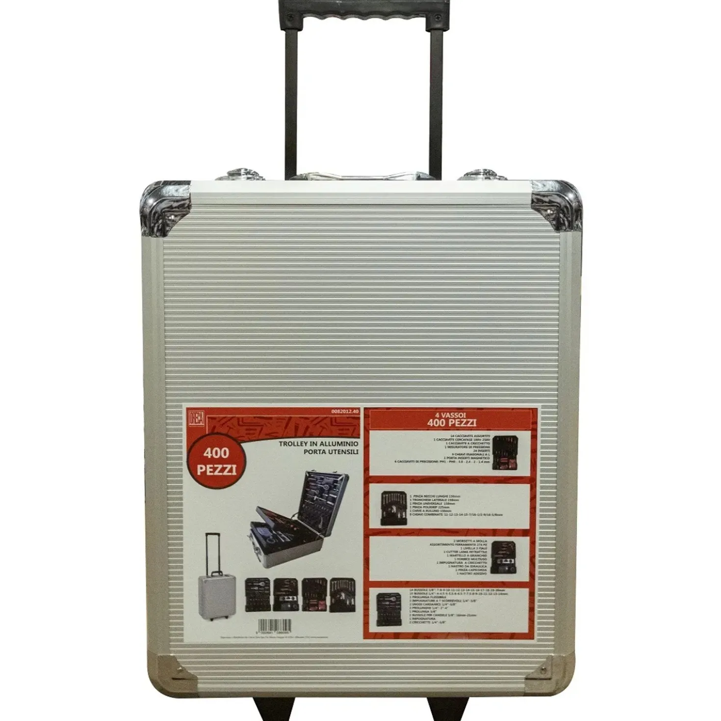 Trolley in alluminio con 400 utensili