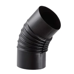 Tubo curva porcellanata pieghettata nero opaco 45° Ø 15 cm