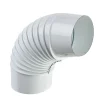 Tubo curva porcellanata pieghettata bianco 90° Ø 13 cm