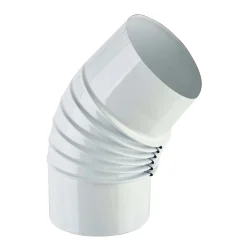 Tubo curva porcellanata pieghettata bianco 45° Ø 10 cm