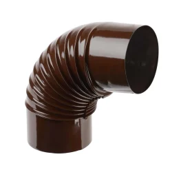 Tubo curva porcellanata pieghettata marrone 90° Ø 10 cm