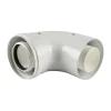 Tubo curvo coassiale per caldaia 90° Baxi Ø 60-100 mm bianco