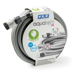 Tubo irrigazione anti-torsione AQUALIGHT 15 m x Ø 12,5 mm grigio