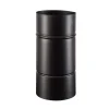 Tubo smaltato lineare porcellanato nero opaco L 25 cm Ø 12 cm