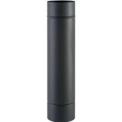 Tubo smaltato lineare porcellanato nero opaco L 50 cm Ø 13 cm