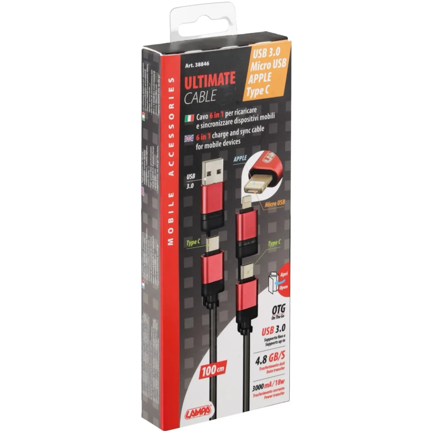 Ultimate Cable 6in1 Cm100 Cavo Ricarica e Sincronizzazione