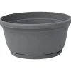Unica Ciotola con sottovaso 25 cm grigio Fumo Light