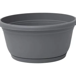 Unica Ciotola con sottovaso 25 cm grigio Fumo Light