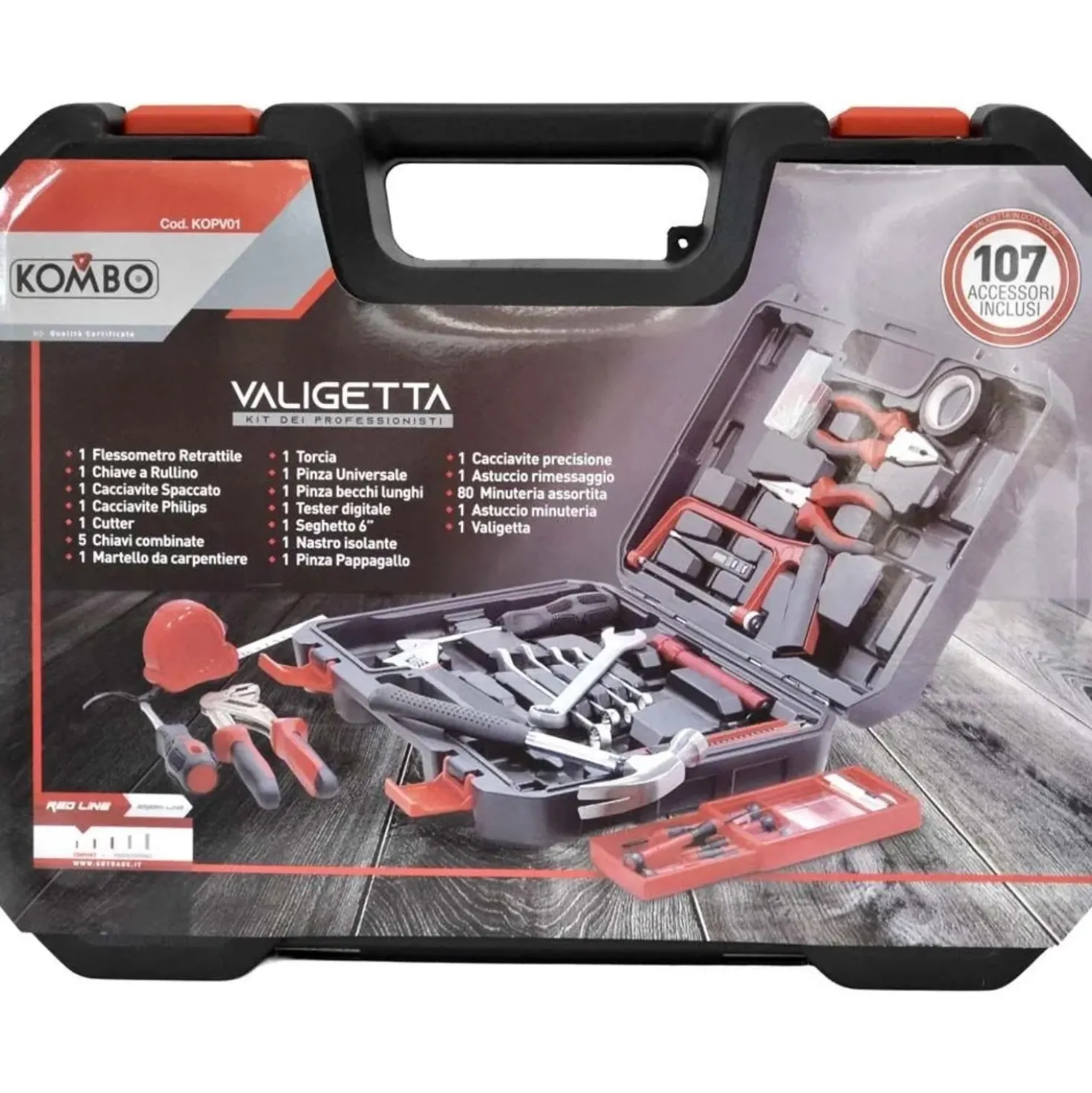 Valigetta porta utensili professionale completa 107 pz