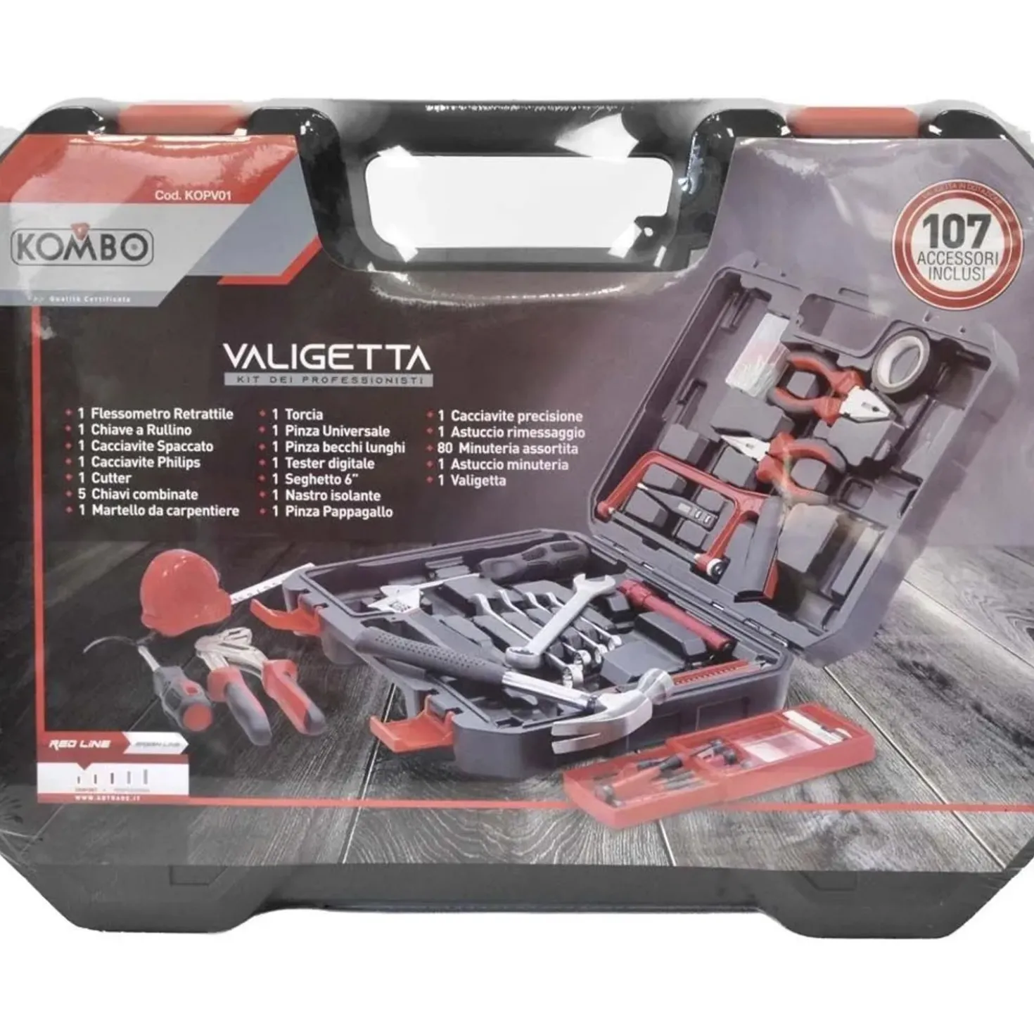 Valigetta porta utensili professionale completa 107 pz