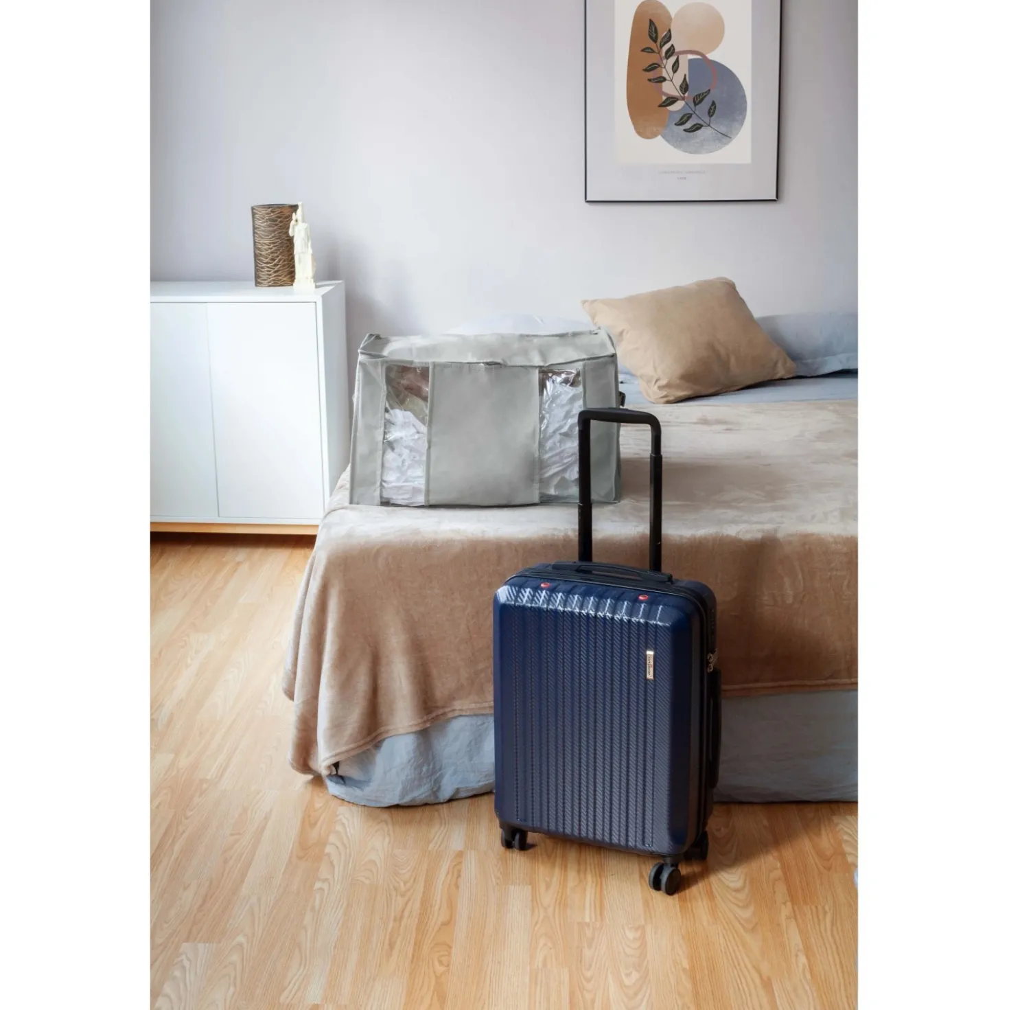 Valigia cabin size Hybrid Terra blu 40x20x55 cm