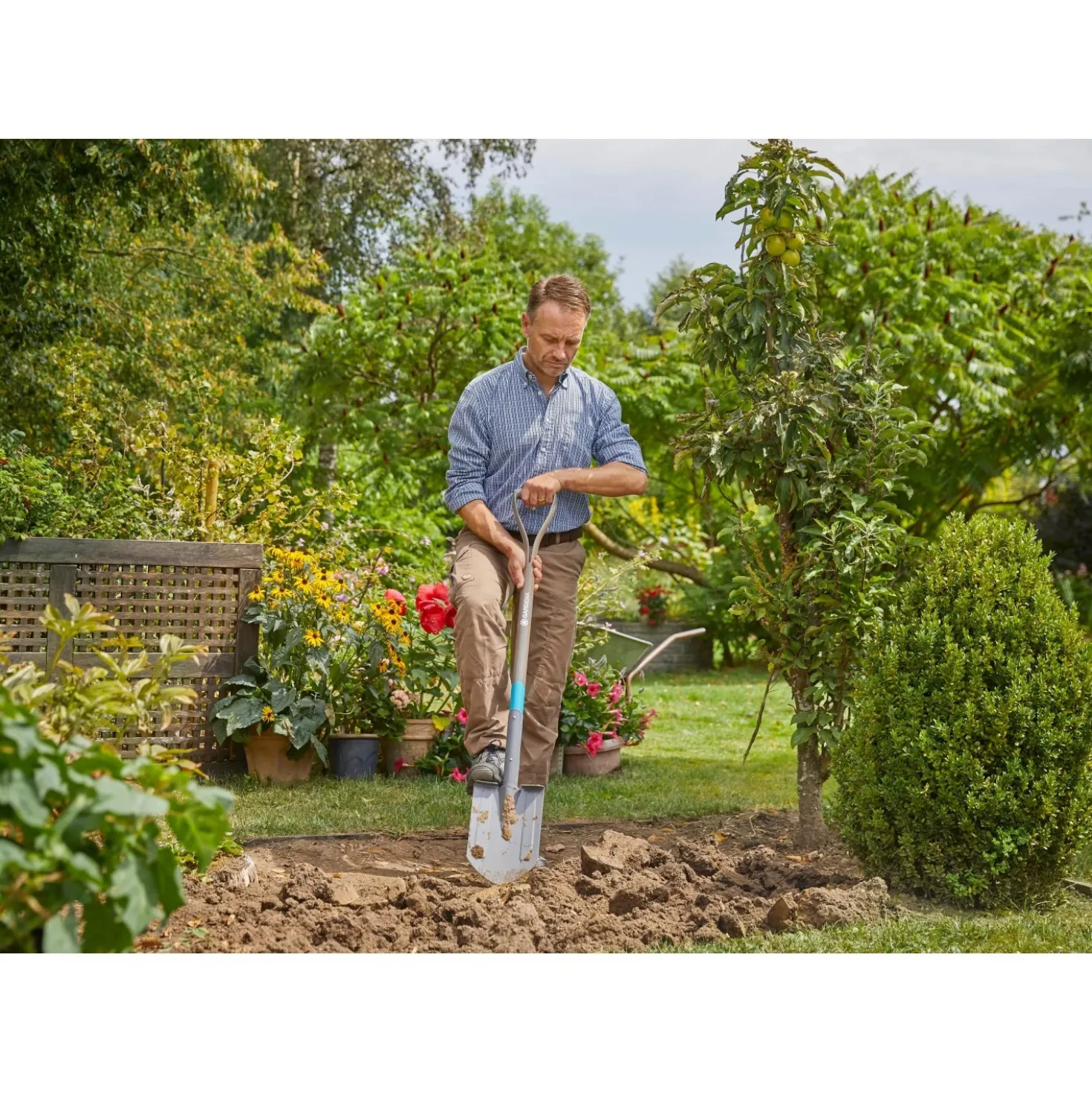 Vanga a punta Gardena NatureLine L 117 cm con manico in legno