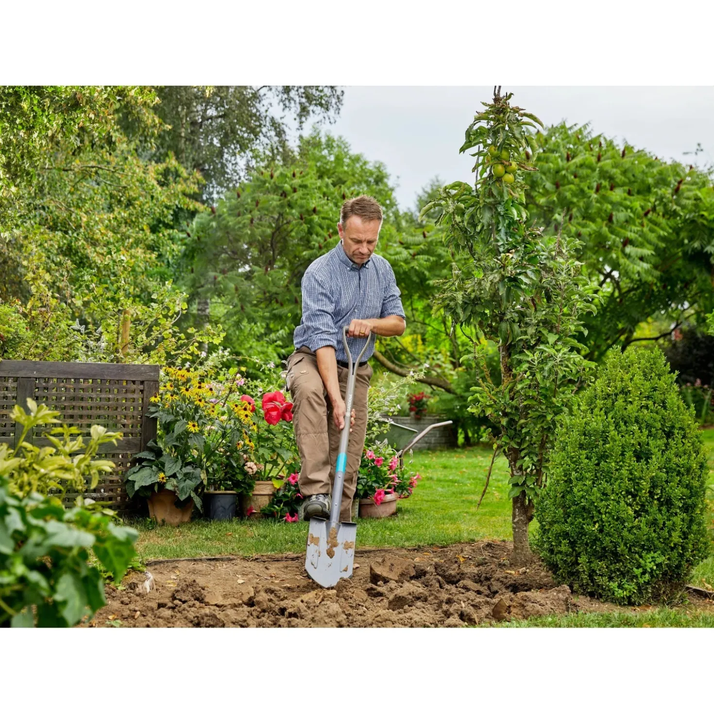 Vanga a punta Gardena NatureLine L 117 cm con manico in legno