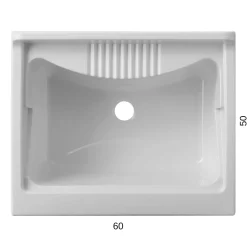 Vasca lavatoio in resina 60 x 50 cm resistente agli acidi