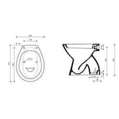 Vaso a terra WC scarico a pavimento bianco