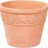 Vaso con bordo decorato terracotta 33 cm x 33 cm x 26 cm