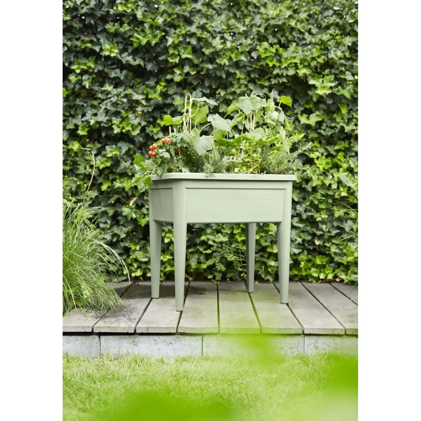 Vaso da coltivazione Elho Green Basics Grow Table XXL Ø75xH65 cm verde