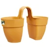 Vaso da ringhiera Elho Vibia Campana Flower Twin 21x38x26,5 cm giallo miele