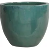 Vaso in ceramica smaltata 42x42x36 cm verde