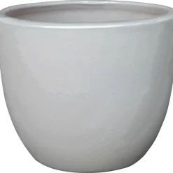 Vaso in ceramica smaltata 42x42x36 cm bianco