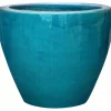 Vaso in ceramica 26x26x23 cm verde-turchese