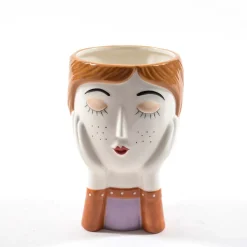 Vaso in ceramica 13,5x12,5xH19,5 cm bianco