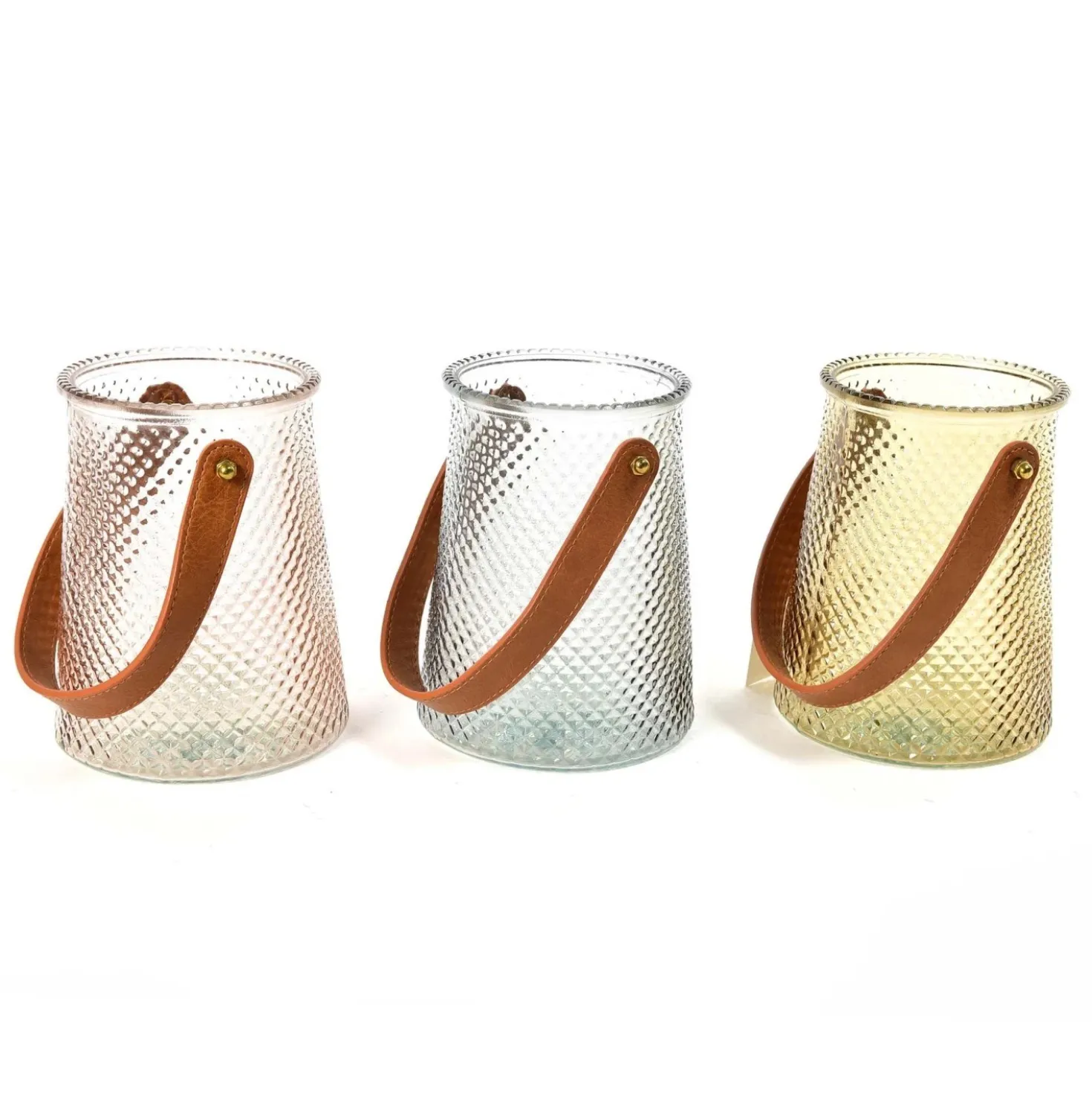 Vaso in vetro colorato appendibile Ø 13xH16 cm assortito