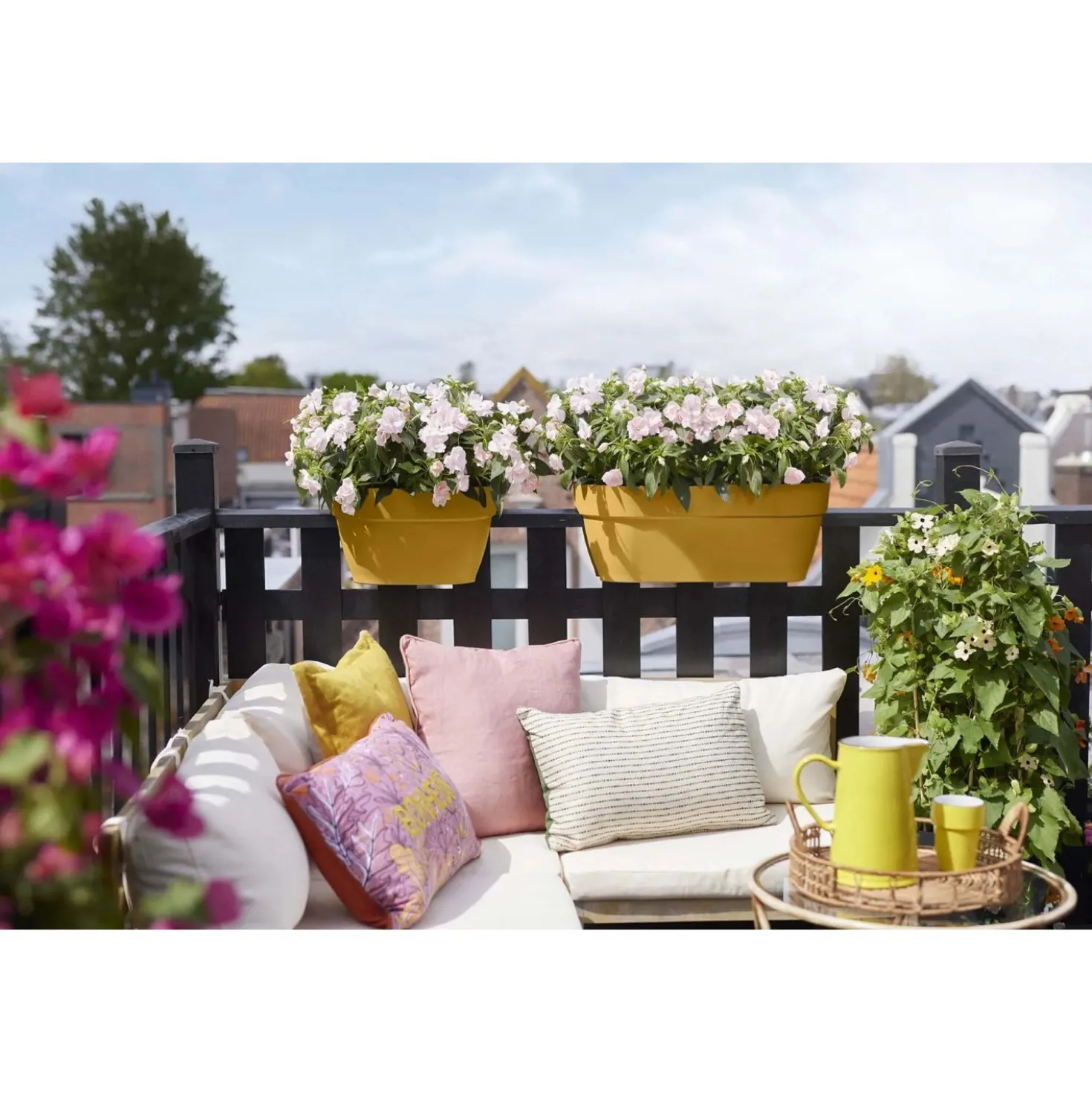 Vaso per fiori Elho Vibia Campana Flower Bridge Ø26xH22 cm giallo