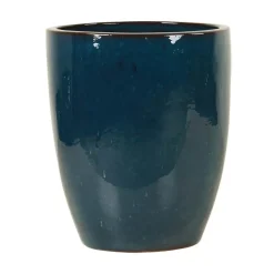Vaso per piante alto da esterno in ceramica M 41x41x50 cm blu