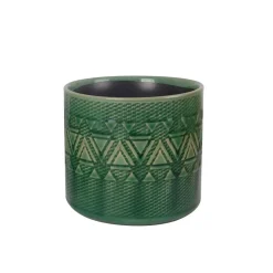 Vaso per piante in ceramica S 14,5x14,5x13 cm verde