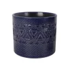 Vaso per piante in ceramica L 17x17x15,5 cm blu