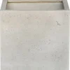 Vaso quadrato Fibreclay grigio 42x42x40 cm