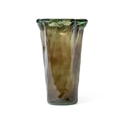 Vaso vitro in vetro scatola avana Ø21,5xH35 cm verdone