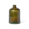 Vaso vitro martellato in vetro scatola avana Ø19xH31 cm verdone