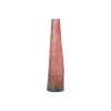 Vaso vitro monofiore in vetro scatola avana Ø9xH40 cm bordeaux